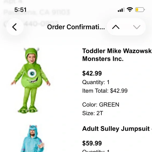 Disney Monsters Inc. Mike Wazowski Costume - Vibrant Green - Picture 4 of 4